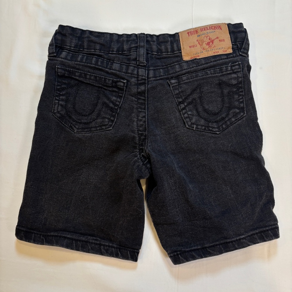 True Religion Kids Size 6 Washed Black Denim Shorts